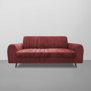 Brenti 3 Seater Sofa Set for Living Room (Cream Black Colour Fabric) Premium Fabric Sofa