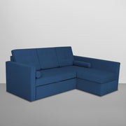 Megan RHS 4 Seater L Shaped Sofa Cum Bed for Living Room (Blue Fabric) Premium Fabric Sofa