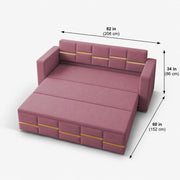 Casaliving Mordo 3 Seater Sofa Cum Bed for Living Room (Black Fabric) Premium Fabric Sofa Set