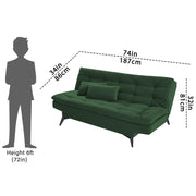 Danny 3 Seater Sofa Cum Bed for Living Room Premium Fabric Sofa for Living Room (Black Colour Premium Fabric)