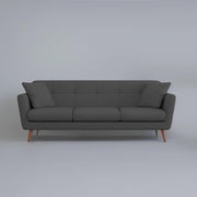 Letty 3 Seater Sofa Set for Living Room (Black Colour) Premium Fabric Sofa