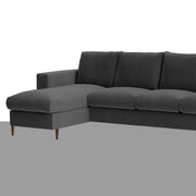 Charmi LHS 6 Seater L Shape Sofa Set for Living Room (Black Fabric) Premium Fabric Sofa