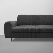 Brenti 3 Seater Sofa Set for Living Room (Cream Black Colour Fabric) Premium Fabric Sofa