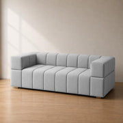 Casaliving Royce Modern Velvet Fabric Sofa, Tufted Design Upholstered 3 Seater Sofa Set for Living Room, Premium Velvet Fabric Sofa (Black)