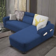 Amanda RHS 4 Seater L Shape,Sofa Set for Living Room (Blue Fabric)