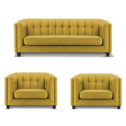 Casaliving Sinclair 3+1+1 Seater Sofa Set for Living Room (Blue Black Colour) Premium Fabric Sofa