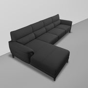 Janifer LHS 6 Seater L Shape Sofa Set for Living Room (Black Colour) Premium Fabric Sofa Set