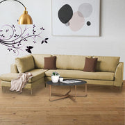 Romeio LHS 6 Seater L Shape Sofa Set for Living Room (Cream Fabric)