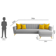 Casaliving Murdock 5 Seater Sofa Set with Ottomon for Living Room (Grey Colour) Premium Fabric Sofa for Living Room