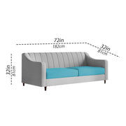 Mobius 3 Seater Sofa Set for Living Room (Turquise Grey Colour Sofa) Premium Fabric Sofa for Living Room