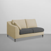 Cortina RHS 4 Seater L Shape Sofa Set for Living Room (Cream Black Fabric) Premium Fabric Sofa