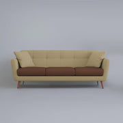Letty 3 Seater Sofa Set for Living Room (Cream Brown Colour) Premium Fabric Sofa