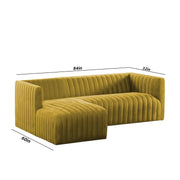 Rowan LHS 4 Seater L Shape Sofa Set for Living Room (Yellow Fabric) Premium Fabric Sofa