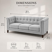Casaliving Fento 3 Seater Sofa Set for Living Room, 3 Seater (Black) Colour Premium Velvet Fabric Sofa
