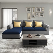 Delton LHS 4 Seater L Shape Sofa Set for Living Room (Blue Grey) Premium Fabric