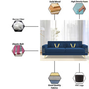 Ivary 3 Seater Sofa Set for Living Room (Black Colour) Premium Fabric Sofa