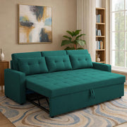 Treshta 3 Seater Pull-Out Premium Fabric Sofa Cum Bed Sofa Set for Living Room (Black Fabric Color) Premium Fabric Sofa Set for Living Room Sofa Cum Bed