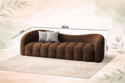 Ariana Modern Premium Boucle Fabric Sofa, Upholstered 3 Seater Sofa Set for Living Room, (Black Colour) Premium Boucle Fabric Sofa