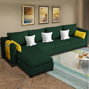 Asser LHS 6 Seater L Shape Sofa Set for Living Room (Green) Premium Fabric Sofa