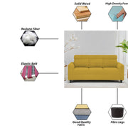 Marco 3 Seater Sofa Set for Living Room (Yellow Colour) Premium Fabric Sofa