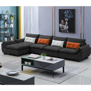 Abner 6 Seater L Shape Sofa for Living Room Color - Black | Left Side Sofa.