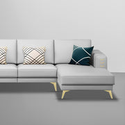 Falco RHS 6 Seater L Shape Sofa Set for Living Room (Grey Fabric) Premium Fabric Sofa