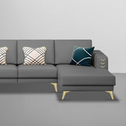 Falco RHS 6 Seater L Shape Sofa Set for Living Room (Dark Grey Fabric) Premium Fabric Sofa