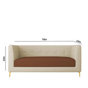 Magnus 3 Seater Sofa Set for Living Room (Cream Brown Colour) Premium Fabric Sofa
