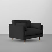 Grover 1 Seater Sofa Set for Living Room (Black Fabric) Premium Fabric Sofa
