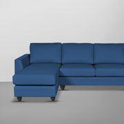 Danver LHS 4 Seater L Shape Sofa Set for Living Room (Blue Fabric) Premium Fabric Sofa