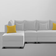 Inclair LHS 6 Seater L Shape Sofa Set for Living Room (Grey Fabric) Premium Fabric Sofa