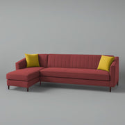 Neyami LHS 6 Seater L Shape Sofa Set for Living Room (Maroon) Premium Fabric Sofa Set