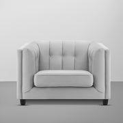 Sinclair 1 Seater Sofa Set for Living Room (Grey Colour) Premium Fabric Sofa