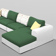 Badger LHS 6 Seater L Shape Sofa Set for Living Room (Black Fabric) Premium Fabric Sofa