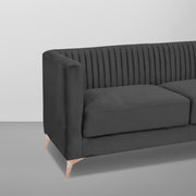 Ember 3 Seater Sofa Set for Living Room (Black Colour) Premium Fabric Sofa