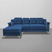 Casaliving Snowy LHS 6 Seater L Shape Sofa Set for Living Room (Blue Colour) Premium Fabric Sofa