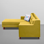 Lifestyle 4 Seater LHS L Shape Sofa Set for Living Room - (Yellow Fabric) Premium Fabric Sofa Set