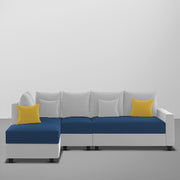 Inclair LHS 6 Seater L Shape Sofa Set for Living Room (Blue Grey Fabric) Premium Fabric Sofa