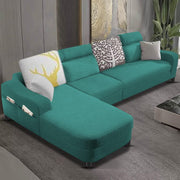 Amanda LHS 6 Seater L Shape,Sofa Set for Living Room (Turquise Fabric)