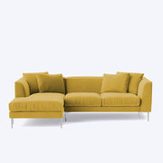 Vesco LHS 4 Seater L Shape Sofa Set for Living Room (Yellow) Premium Fabric Sofa