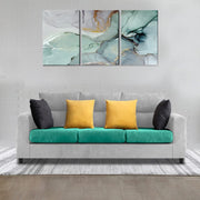 Hazer 3 Seater L Shape Sofa Set for Living Room (Teal Grey Fabric) Left Side