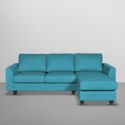 Danver RHS 4 Seater L Shape Sofa Set for Living Room (Turquise Fabric) Premium Fabric Sofa