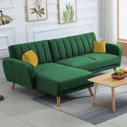 Rino LHS 4 Seater L Shape Sofa Set for Living Room (Green Fabric)