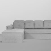 Elvi LHS 6 Seater L Shape Sofa Set for Living Room (Grey Fabric) Premium Fabric Sofa