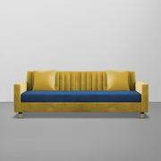 Garcia 3 Seater Sofa Set for Living Room (Blue Black Colour) Premium Fabric Sofa