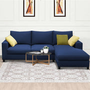 Rihan 4 Seater L Shape Sofa Set Living Room (Blue Fabric) Right Side Sofa