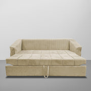 Casaliving Doraldo 3 Seater Sofa Cum Bed for Living Room (Cream Fabric) Premium Fabric Sofa