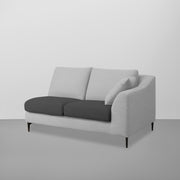 Cortina LHS 4 Seater L Shape Sofa Set for Living Room (Black Grey Fabric) Premium Fabric Sofa