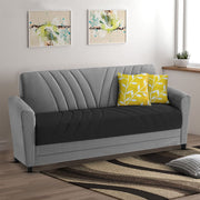 Francis 3 Seater Sofa Set for Living Room (Black Grey) Fabric