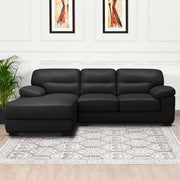 Raster RHS 4 Seater L Shape Sofa Set for Living Room (Black) Premium Leathertte Fabric Sofa